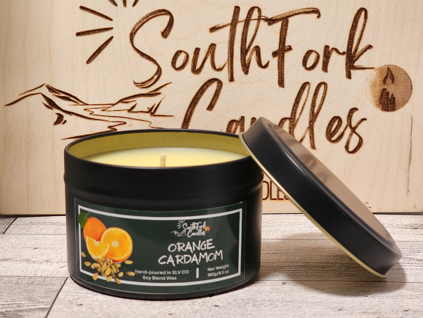 Orange Cardamom Scented Candle - 8.5oz Tin