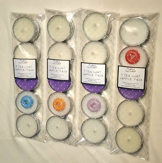 Tea Light Sample Pack of 5 - Soy Blend Wax