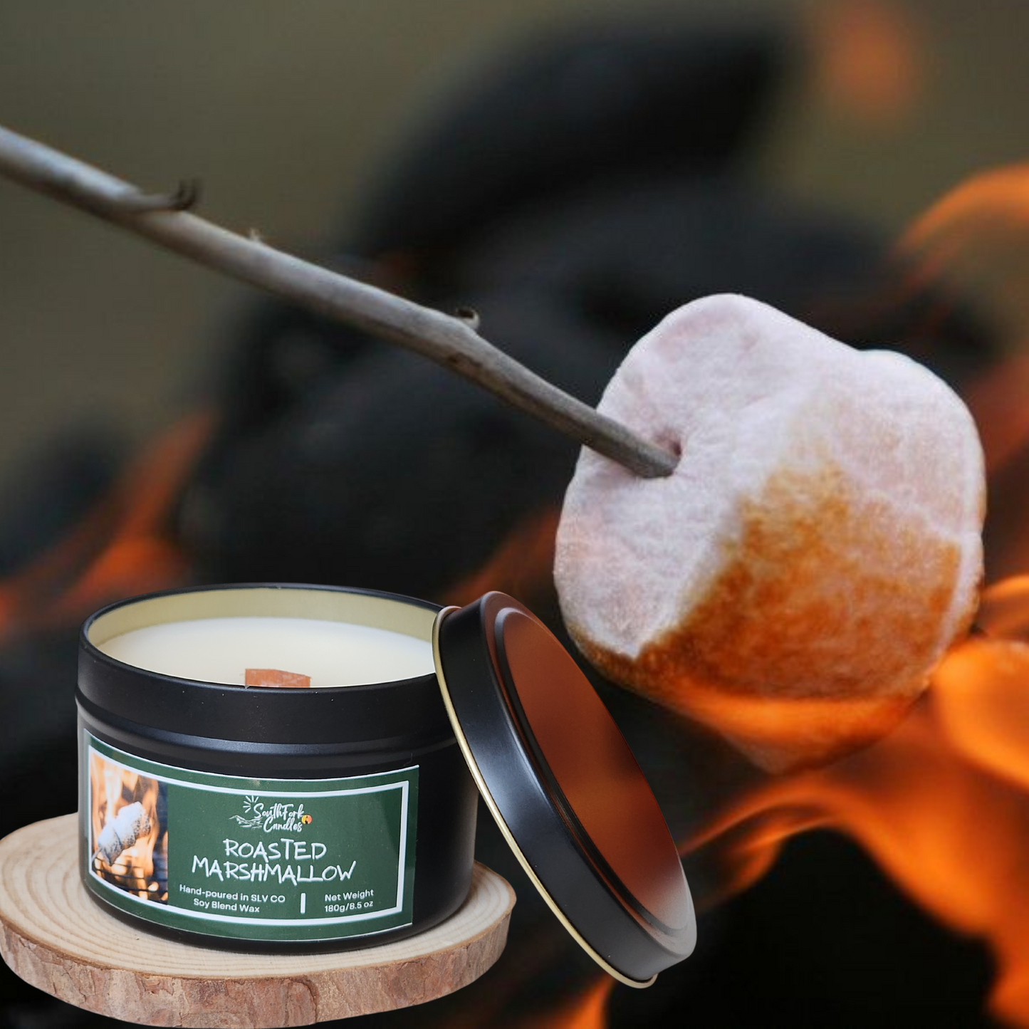 Roasted Marshmallow Scented Candle - 8.5oz Tin